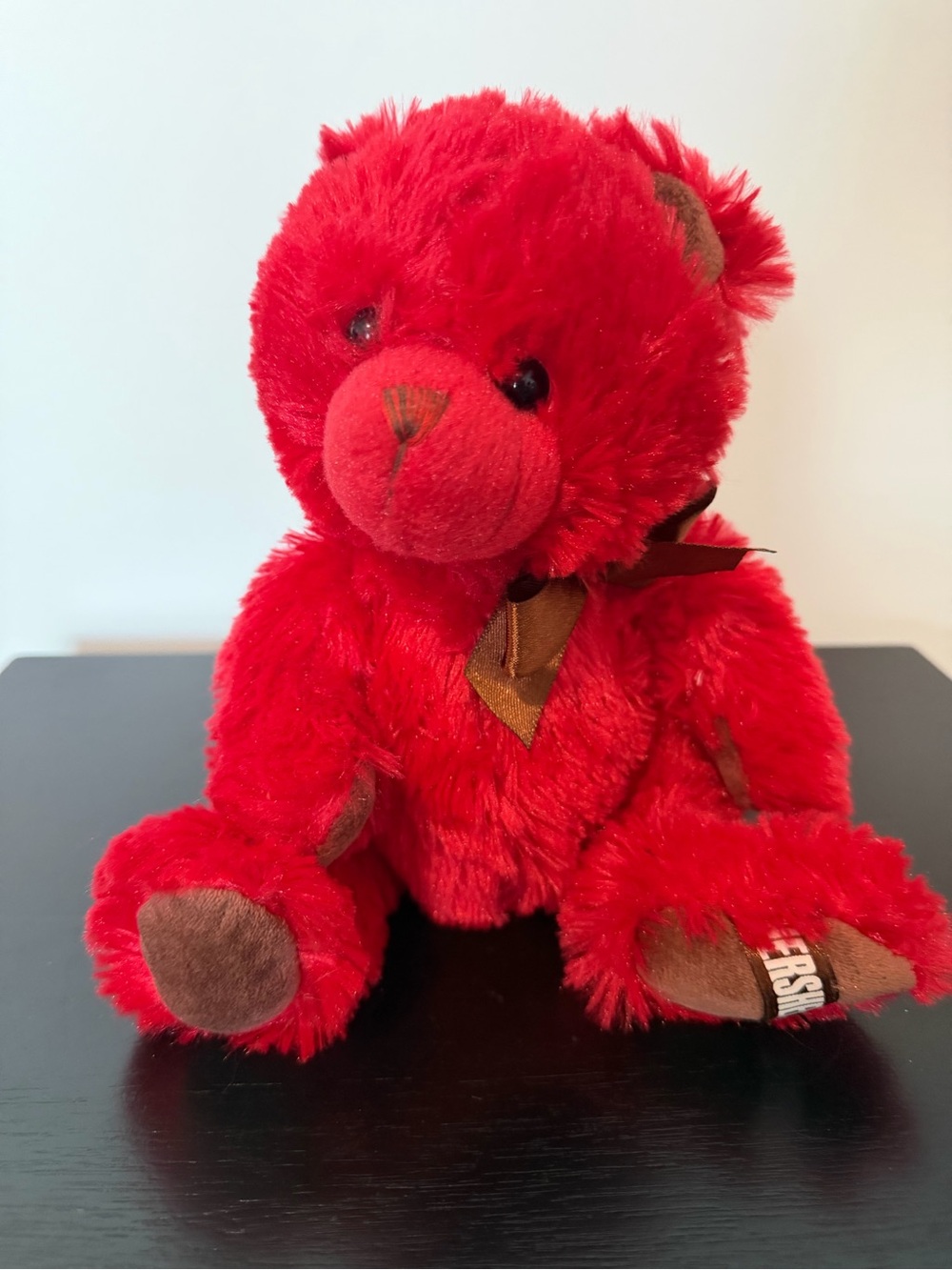 Plush Red Hersey Teddy Bear with Brown Accents - Cute Kids Stuffed Animal